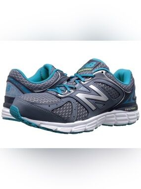 New Balance Gray and Teal Athletic Sneakers